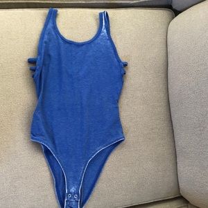 Royal blue cutout bodysuit.